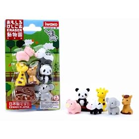  Iwako Japanese Puzzle Take Apart Erasers Zoo Animals Set of 7