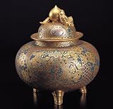 九谷焼 13号香炉 本金花紋間取図 限定品