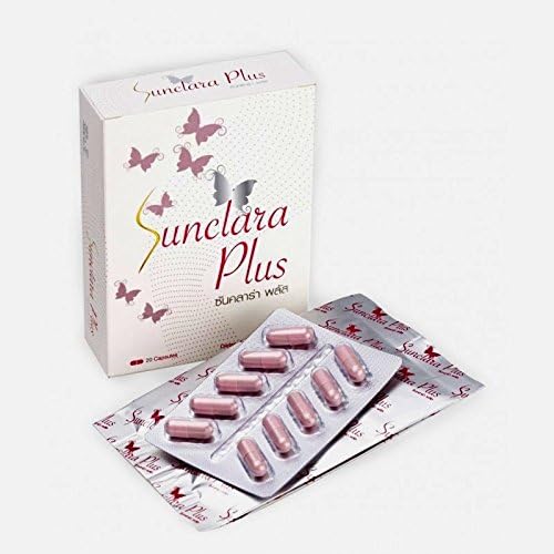 Sun Clara Plus Glutathione & Grape Seed Extract Dietary Supplement (1 Box = 20 Capsules)