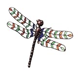 Ancient Graffiti Stained Glass Dragonfly Wall Mount