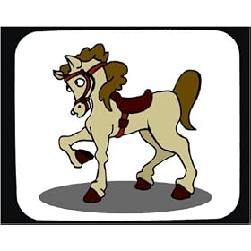 Decorated Mouse Pad with the image of: saddle, horse, animal