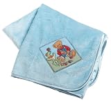 Springmaid Baby Blue Jean Teddy Building Blocks Nursery Collection Microvelboa Blanket
