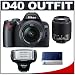 Nikon D40 6.1MP Digital SLR Camera + Nikon 18-55mm AF-S Lens + Nikon 55-200mm ED AF-S Lens + Nikon SB-400 AF Speedlight Flash