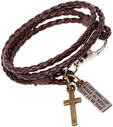 Unisex Vintage Punk Style Brown Leather Bracelet
