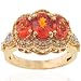 Michael Valitutti 14K Yellow Gold Orange Sapphire & Diamond Ring - SZ 6