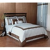 Blue and Chocolate Hotel Spa Collection Duvet Cover 6 piece Bedding Set-Available in King and Queen