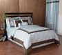Blue and Chocolate Hotel Spa Collection Duvet Cover 6 piece Bedding Set - Queen Size