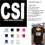 CSI - CRIME SCENE INVESTIGATOR T-Shirt - 100% Baby Rib Jersey Combed Cotton WOMEN'S T-Shirt - Sweat Shop Free
