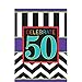 Must-Have Chevron and Stripes 50th Birthday Party Table Cover , Multi , 54