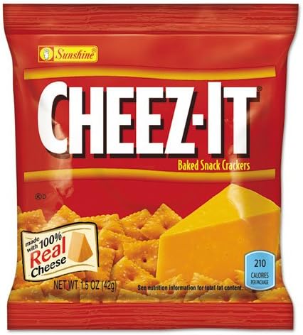 Cheez-it Crackers, 1.5 oz Bag, Regular, 60/Box
