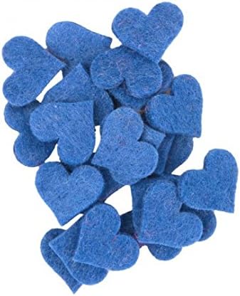 Feltfriend 25 Pieces Heart Shaped Die Cut Felt, XSmall Size (Indigo Blue - FS307-M46)
