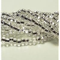 Crystal Clear Silver Lined Czech 6/0 Seed Bead on Loose Strung 6 String Hank Approx 900 Beads