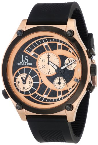 Joshua & Sons Men's JS-13-RG Duel Time Quartz Chronograph Strap Watch
