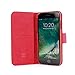 Snugg iPhone 8 Plus / 7 Plus Wallet Case – Leather Card Case Wallet with Handy Stand Feature – Legacy Series Flip Phone Case Cover in Red