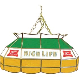 Trademark Miller High Life 28-Inch Stained Glass Pool Table Lamp