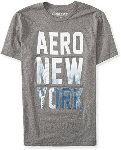 Aeropostale Men's Aero New York Logo Graphic T Shirt 3Xl Medium Heather Grey