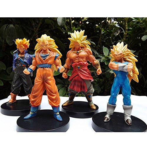 4pcs/Set Dragonball Z Super Saiyan Goku Gogeta Trunks Broli PVC Acton Figure Collectible Toys