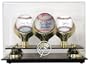 Alex Rodriguez, Robinson Cano Autographed Baseballs and Yankees Cut Stone Baseball with 3 Ball Display Case