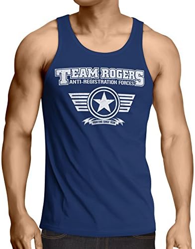 CAPTAIN AMERICA-TEAM ROGERS-CIVIL WAR inspired Mens Tank Top Navy (3X-large)