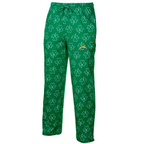 Reebok San Diego Chargers Kelly Green Limerick Pajama Pants (Large)