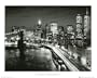Manhattan Night New York City Art Poster Print, 16" X 20"