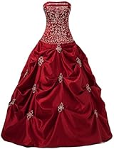 Hot Sale Faironly Apple Red Satin Strapless Prom Gown Rb4 (XXL)