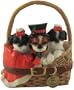 3.25" American Kennel Club Shih Tzus in a Basket Dog Christmas Ornament