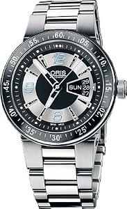 Oris Men's 4174MB Williams F1 Team Black and Silver Dial Stainless Steel Bracelet Watch from Oris