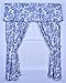Victoria Park Toile Tailored Valence Window Curtain, Blue
