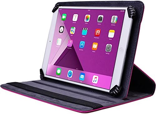 Cooper Cases (TM) Infinite S360 Huawei MediaPad M1 8.0 / M2 / T1 7.0 Folio Case in Magenta (Universal Fit, 360-Degree Rotating Stand Feature, Synthetic Cover, Elastic Strap Closure)