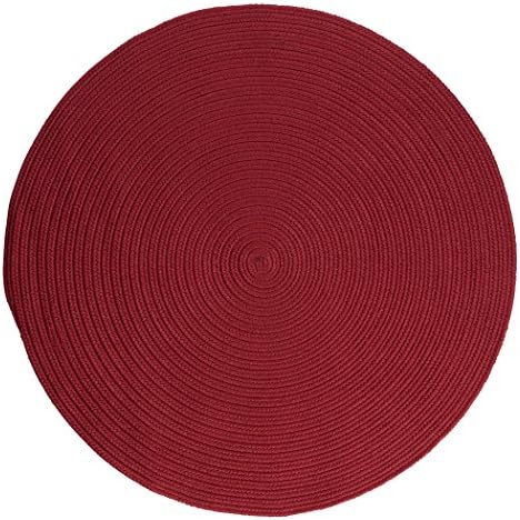 Boca Raton Polypropylene Braided Round Rug, 8-Feet, Sangria