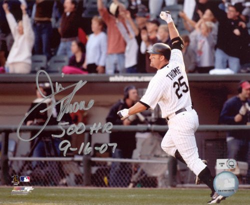 Mounted Memories Chicago White Sox Jim Thome Autographed 8X10 Photograph W/ 500 Home Run Inscription