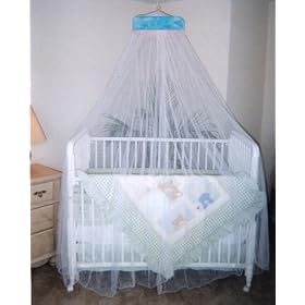 Blue Velvet Baby Cot Canopy