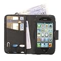 Manhattan Leather Wallet Case for iPhone 4G/4S-Black