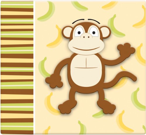 MBI by MCS Industries Top Load 12-Inch by 12-Inch Page  Scrapbook with 3-D Raised Characters, Monkey , 13.2 x12.5 Overall