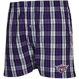 NCAA Phoenix Suns Purple-White Plaid Historic Embroidered Boxer Shorts (Medium)