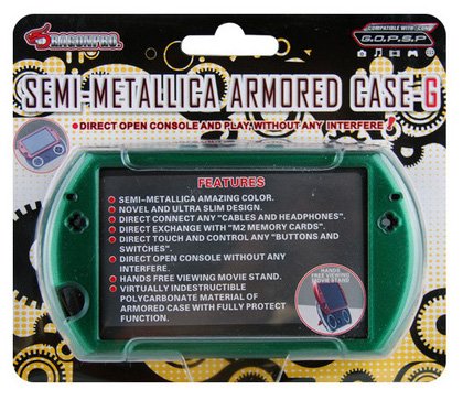 PSP go Semi-Metallica Armored Case　グリーン メタリックケース 簡単装着