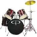 GP Percussion 5-pc. Complete Drum Set - Wine Red
