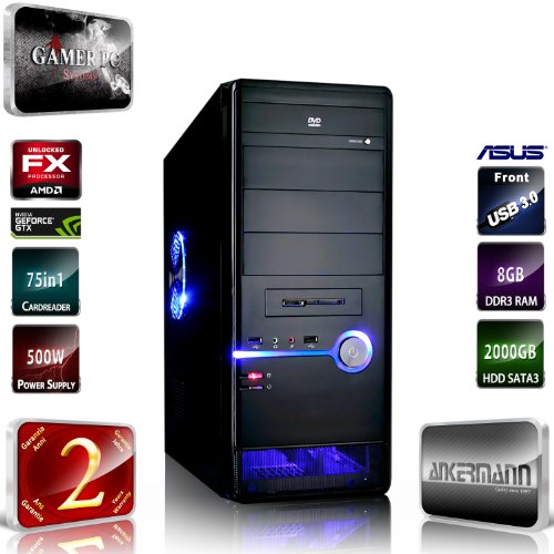 ANKERMANN-PC Gamer Desktop AMD FX-4100 (4x3,60 GHz) | NVIDIA GeForce GTX 560 1GB GDDR5 | 8GB RAM DDR3 | 2,0TB HDD SATA3 | ASUS M5A78L-M/USB3 | USB 3 | 24xDVD-Writer | Netzteil 500Watt | Case A-Dis ELITE 905