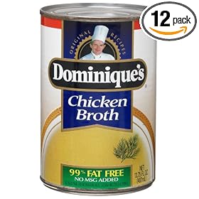 Dominique's Chicken Broth, 13.75-Ounce Cans (Pack of 12)