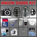Nikon D3000 10.2MP Digital SLR Camera with 18-55mm f/3.5-5.6G AF-S DX VR Ni ....