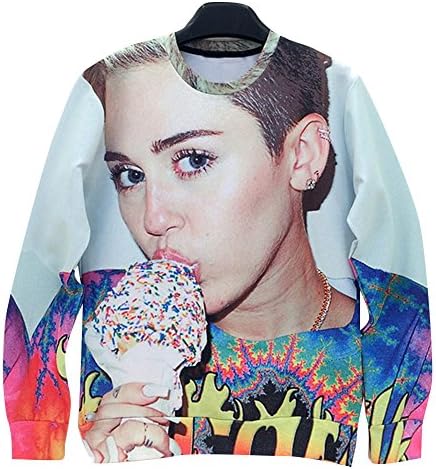 Unisex Swag 3D Sweater Funny Miley Cyrus Sweatshirt T Shirts (XL)