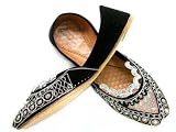 Beachcombers! Ethnic Velvet and Netting Indian Khussa Belly Dance Shoes Black Silver