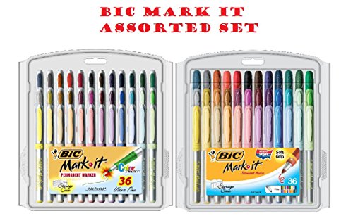 Bic® - mark-it permanent markers, fine point and ultra…