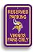 NFL Minnesota Vikings Plastic Parking Sign