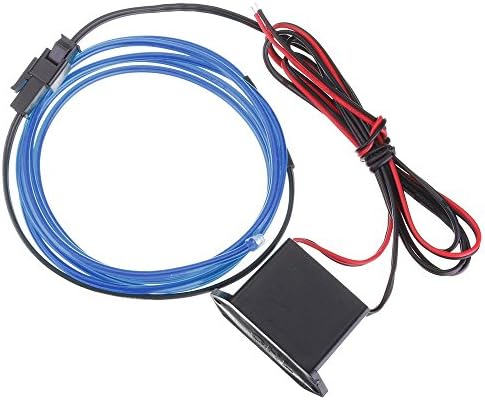 Greenyourlife 3ft Flexible Neon Electroluminescent EL Wire Light Glow Strip Rope with 12V Inverter for Parties, Cars, Halloween, Automotive, Advertisement Decoration - Blue