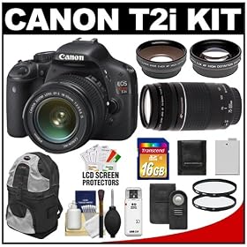 Canon EOS Rebel T2i Digital SLR Camera Body & EF-S 18-55mm IS Lens (Black) with... by Canon