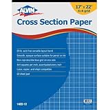 Alvin Cross Section Paper 4" x 4" Grid 50-Sheet Pad 17" x 22"