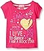 Dream Star Girls' Short Sleeve Screen Tee With Stripe Back