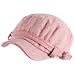 New Herringbone Tweed Military Cadet Cap Hat Pink - Small / Medium